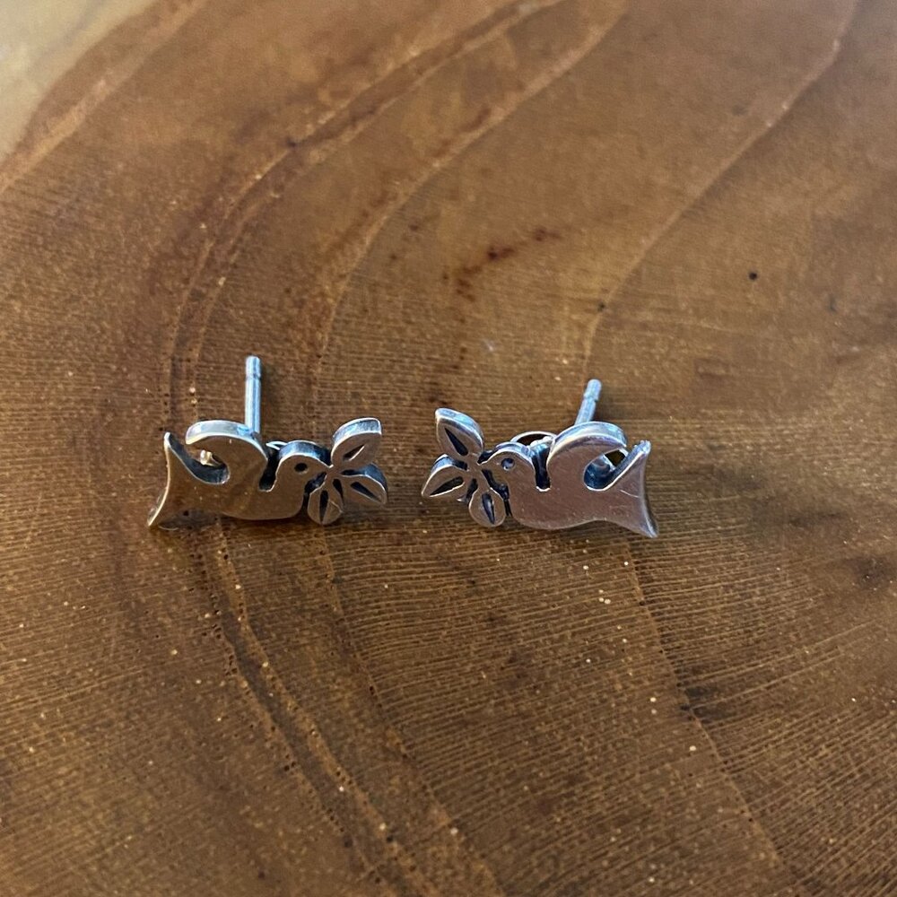 RETIRED James Avery La Paloma Ear Stud Earrings, Sterling Silver